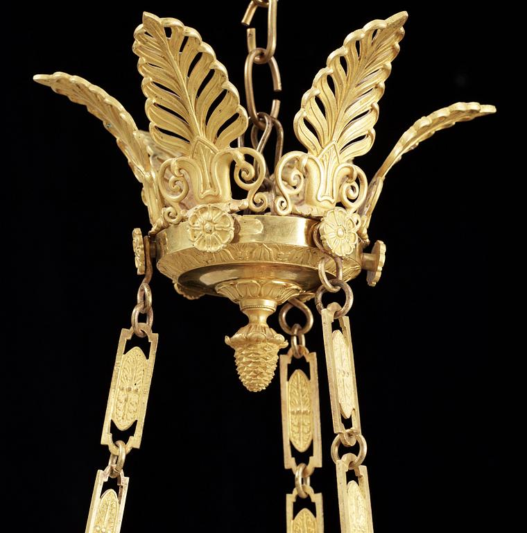 An Empire 19th century six-light chandelier.