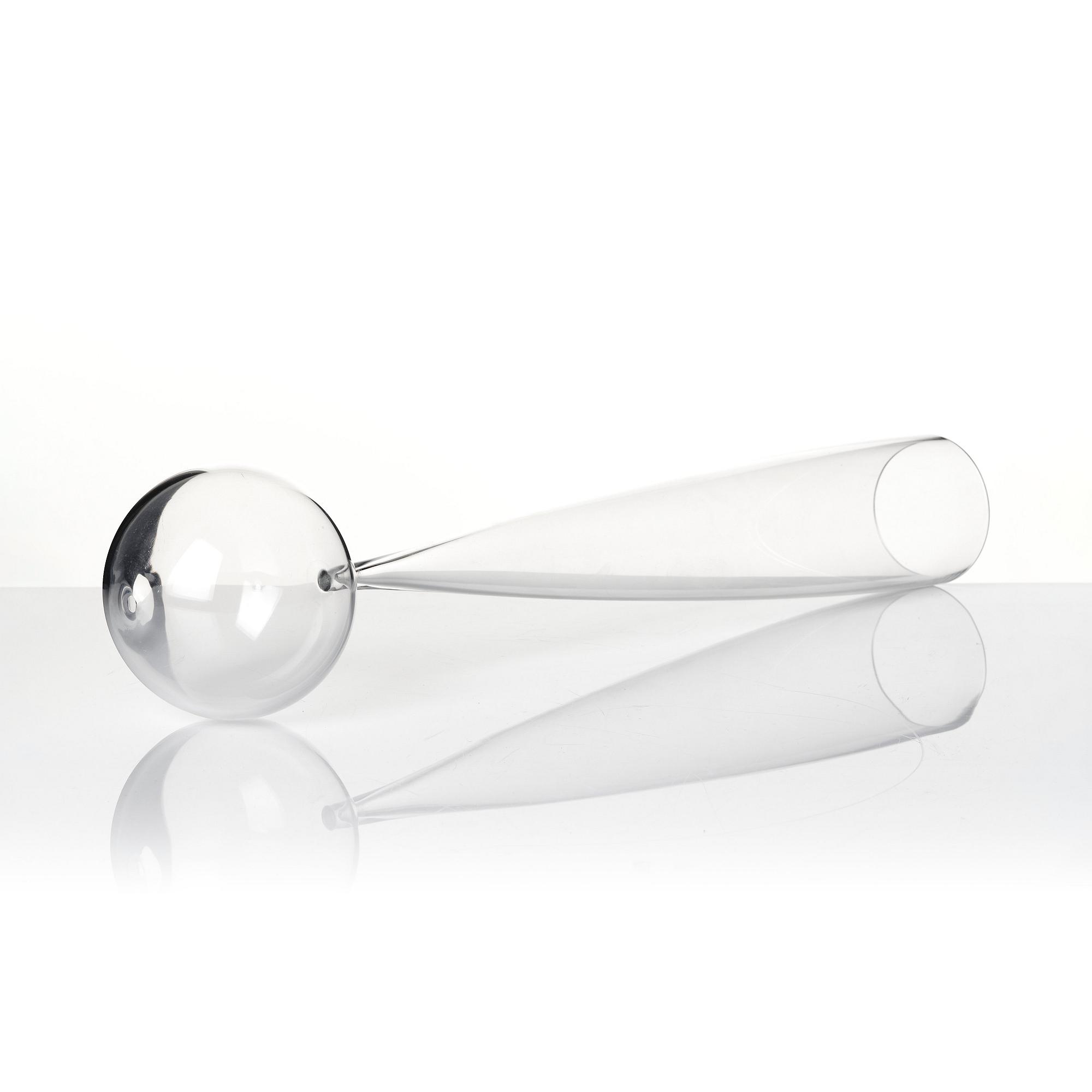 John Selbing, skulptur, "Klot över kon", glas, Orrefors ca 1954.