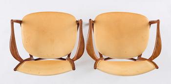 Finn Juhl, a set of six chairs and a pair of armchairs, model "Bo-63" and "Bo-72", Bovirke, Denmark, 1940s-50s.