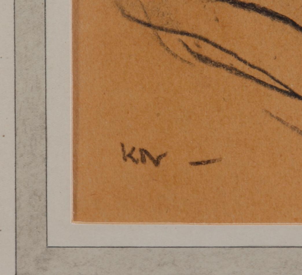 NORDSTRÖM, KARL. Kolteckning. Monogramsign.