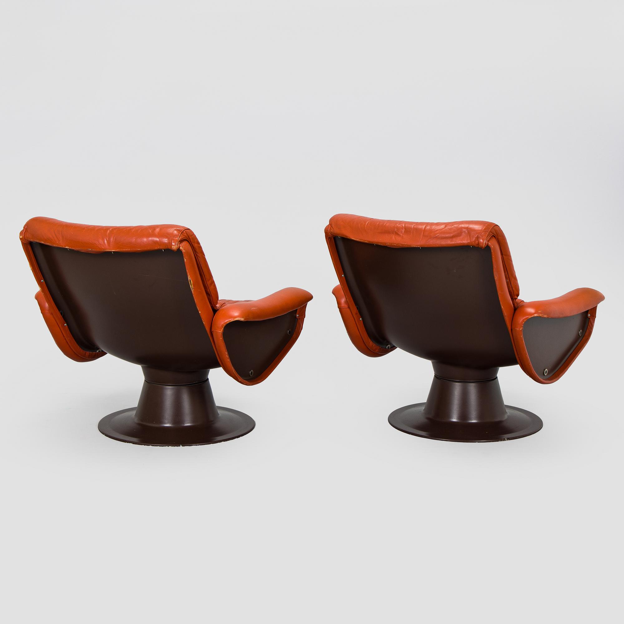Yrjö Kukkapuro, nojatuolipari, ”Saturnus”, Haimi, 1960-luku.