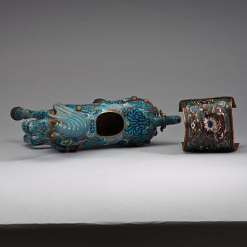 A pair of Chinese cloisonné figures of horses, presumably early 20th Century.