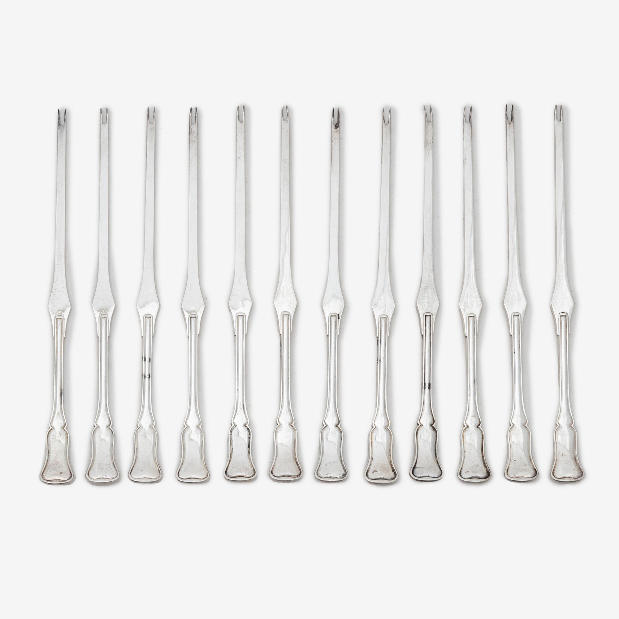 Hummergafflar, 12 st, silver, 1900-tal.