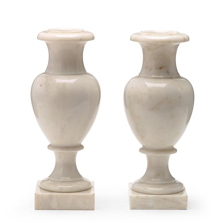 A pair of Russian 19th century marble urns.