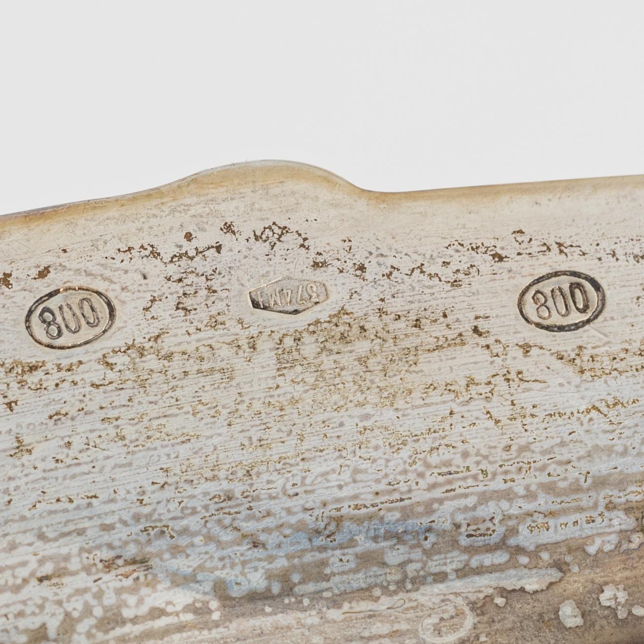 Bricka, silver 800, rokokostil.