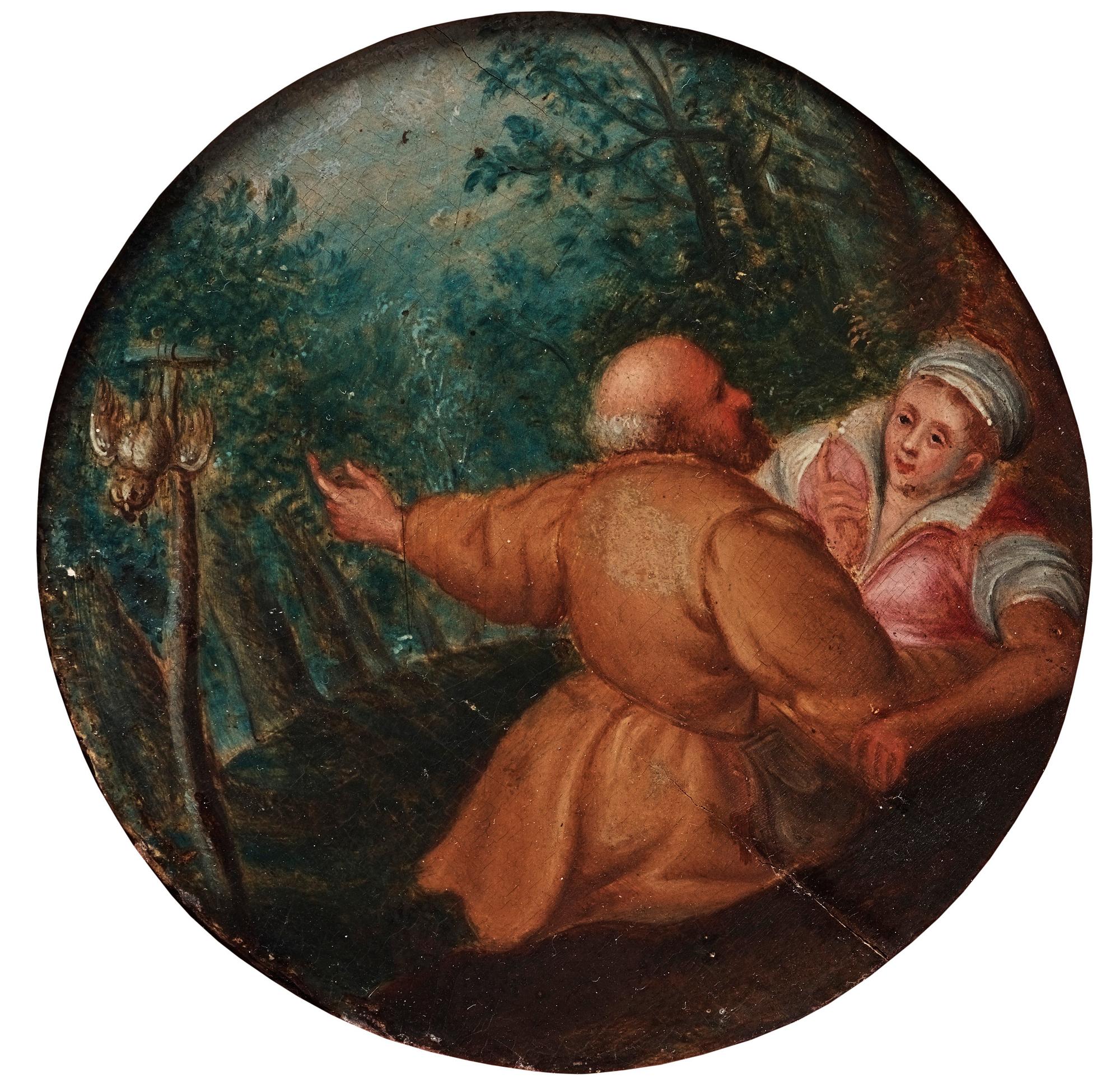 Pieter Brueghel dy Hans krets, Äldre par vid fågelfälla.