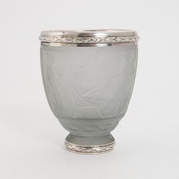 Georges de Feure, a glass and silver Art Nouveau vase, early 20th Century.