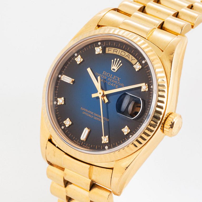 Rolex, Day-Date, "Blue Diamond Vignette Dial".