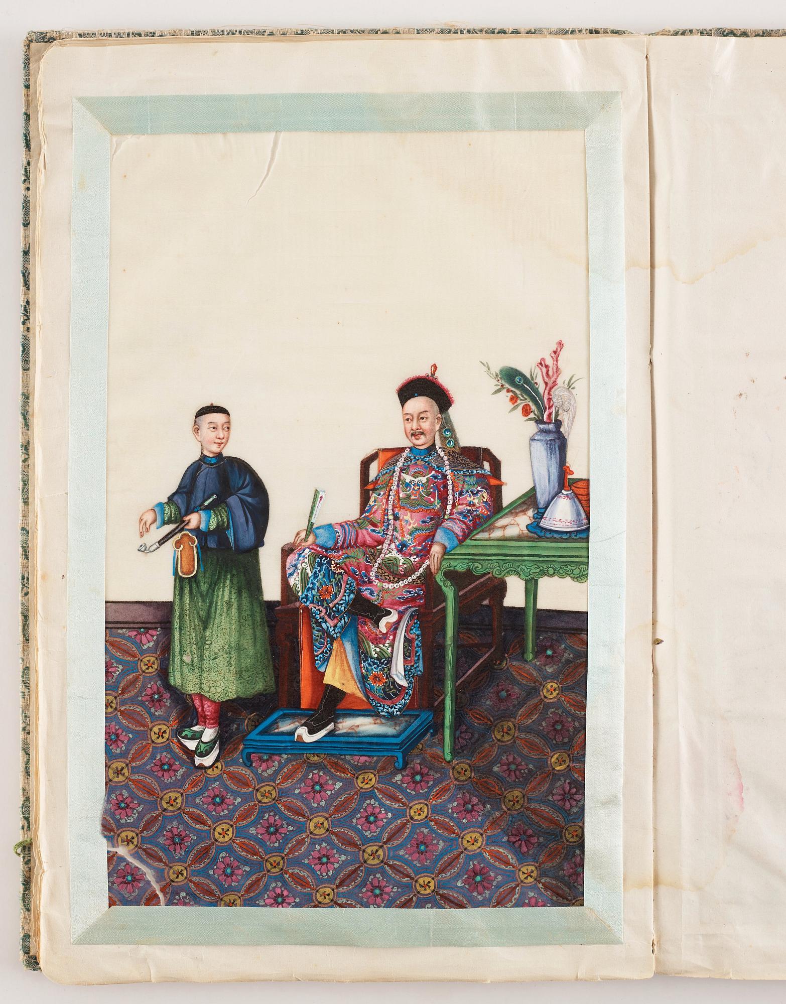 An album with 12 Chinese paintings by anonymous artist, Qing dynasty, 19th Century.