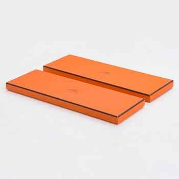 Hermès, three silk ties.