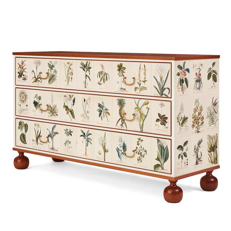 Josef Frank, a mahogany chest of drawers 'Florabyrå Linné', Svenskt Tenn, Sweden 2007, model 1050, jubilee ed. 31/50.