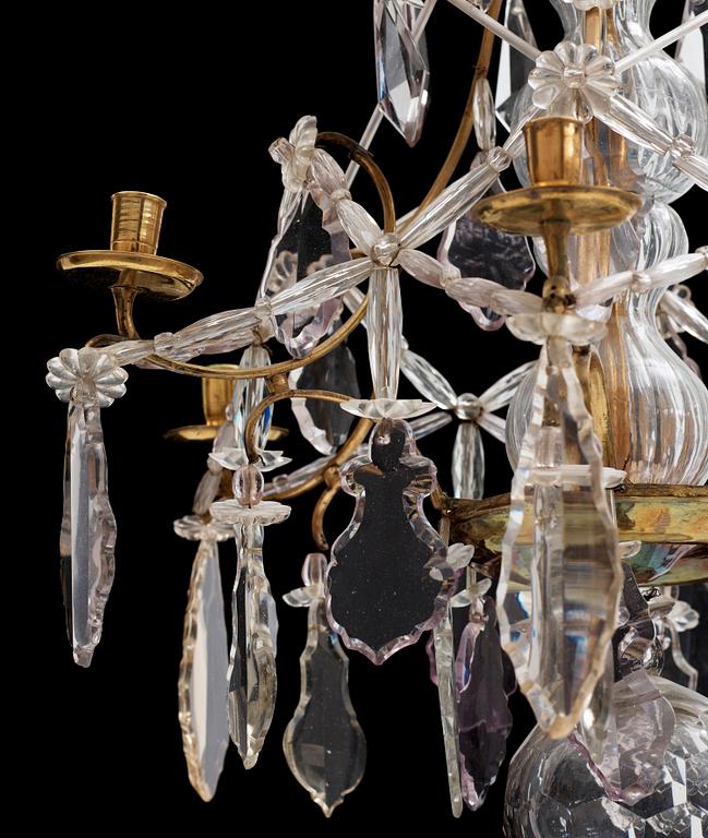 A Swedish Rococo 18th century six-light chandelier.