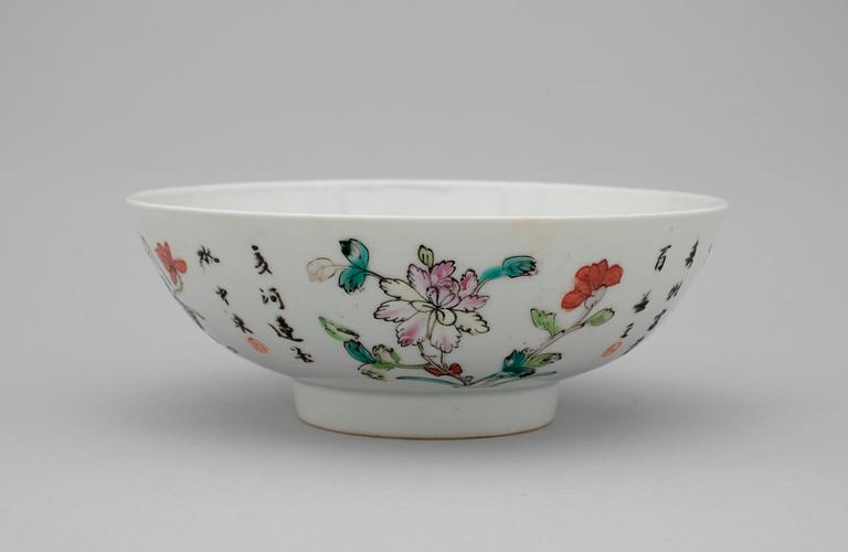 SKÅL, porslin, Kina, sen Qing, 1800/1900-tal.