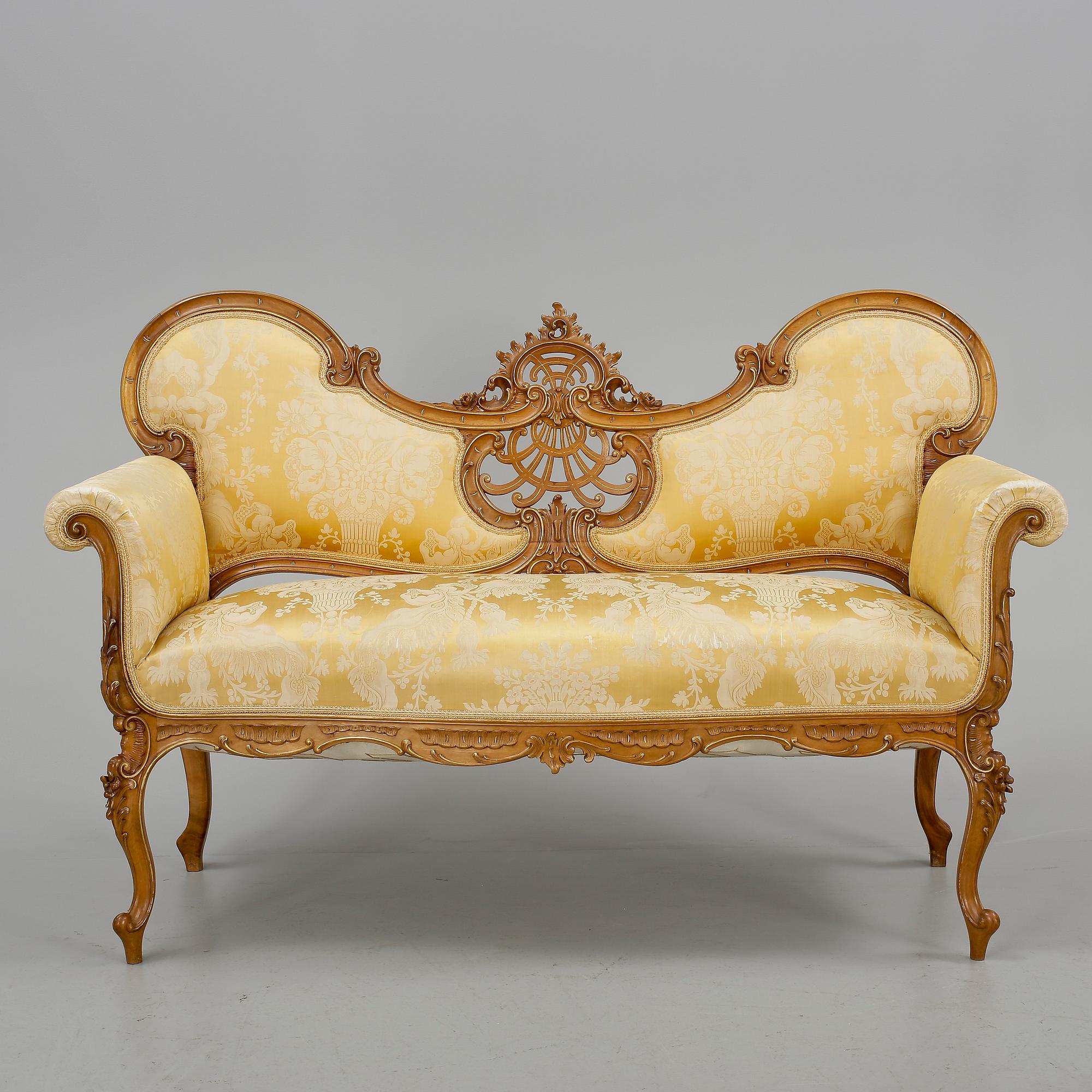 SOFFA, nyrokoko, Myrstedt & Sterns, Stockholm, omkring 1900.