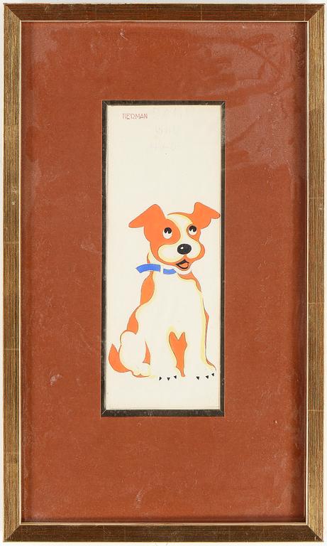 EINAR NERMAN, gouache, signerad.