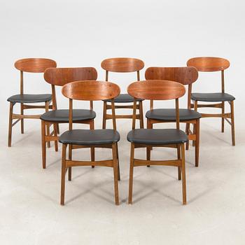 Chairs, 7 similar pieces, Denmark 1960s.
