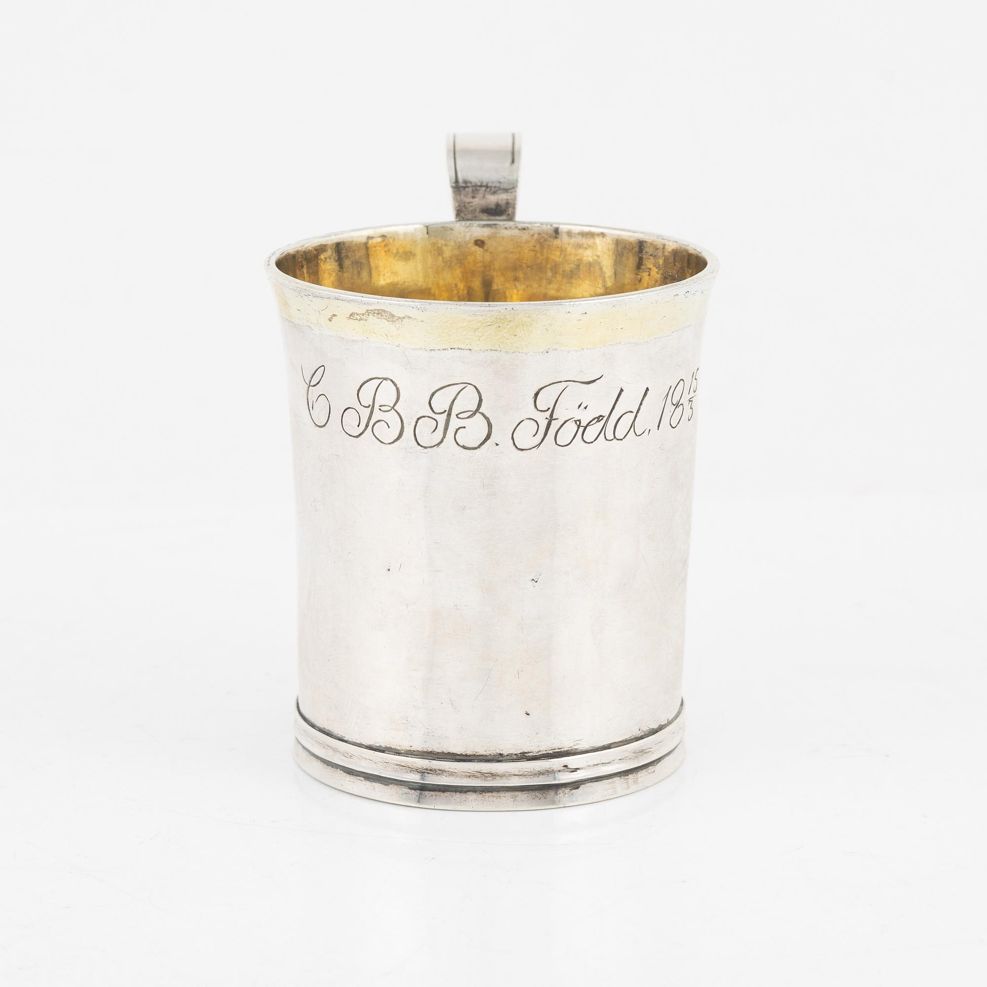 Johan Daniel Blomsterwall, dopmugg, silver, Göteborg 1825.