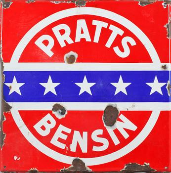 REKLAMSKYLT, emalj, omkring 1900-talets mitt.