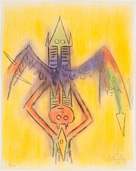 A SET of ten WIFREDO LAM coloured etchings, signed and numbered 79/262.