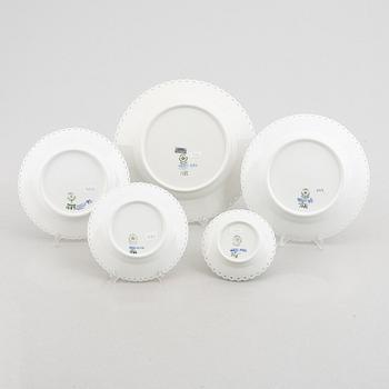 A group of five 'Musselmalet Full Lace' porcelain plates, Royal Copenhagen, model  1145, 1088, 1087, 1086, 1085.