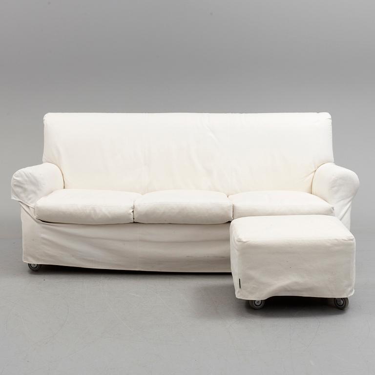 A 21st century sofa and ottoman by Flexform, Italy.