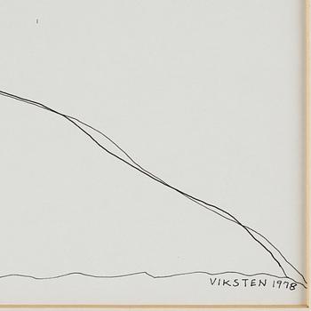 Hans Viksten, indian ink on paper, signed and dated 1978.