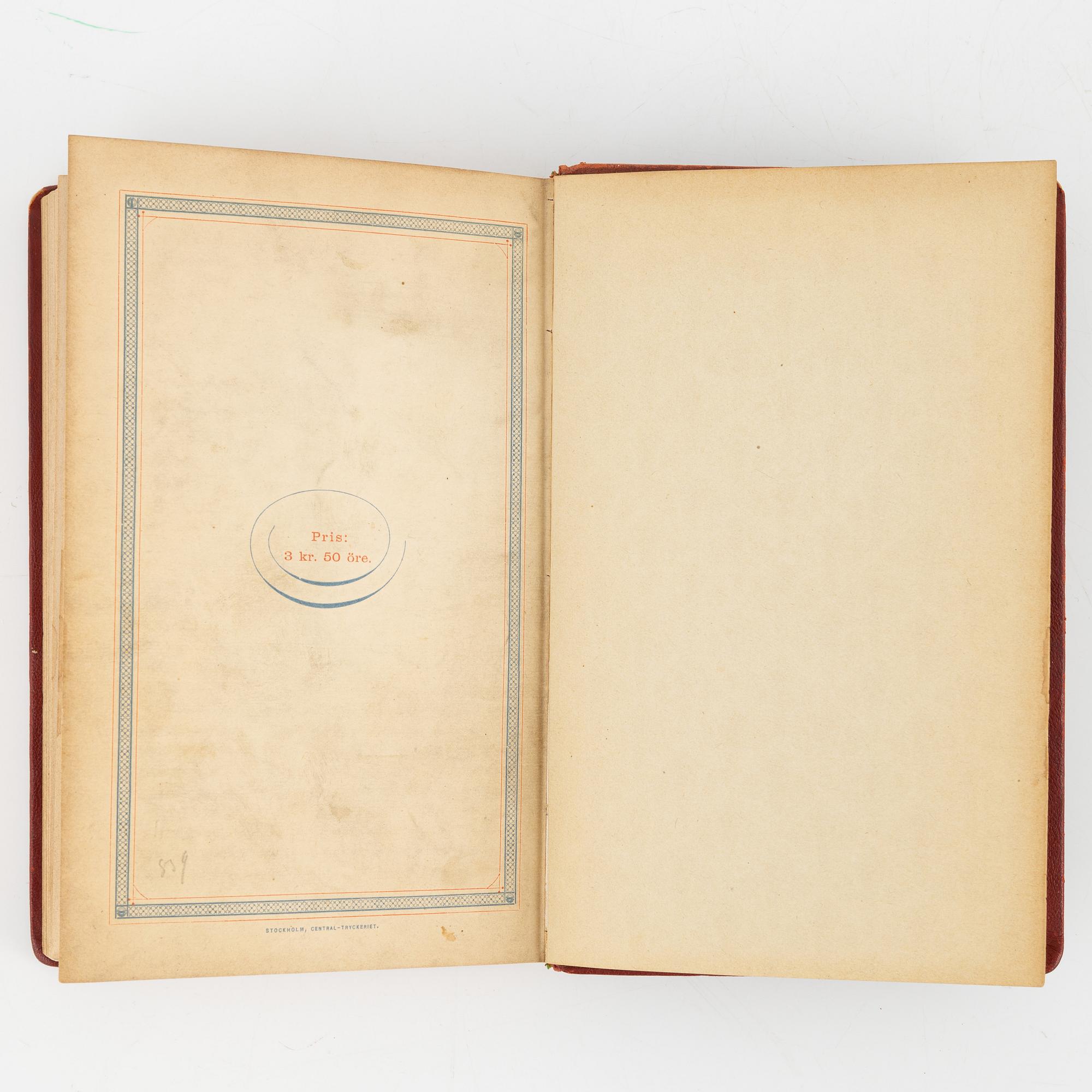 Bok, August Strindberg, "Röda rummet", originalupplagan, Stockholm 1879.