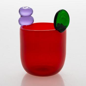 Oiva Toikka, A Pompom glass vase, signed Oiva Toikka Nuutajärvi Notsjö.