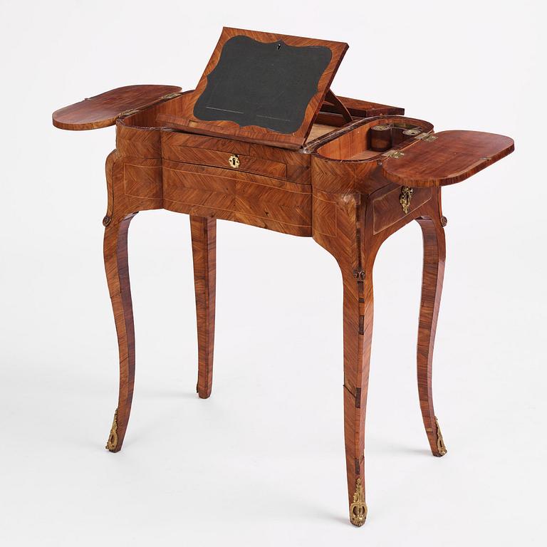 A Rococo rosewood parquetry poudreuse by C. Linning (master in Stockholm 1744-79).