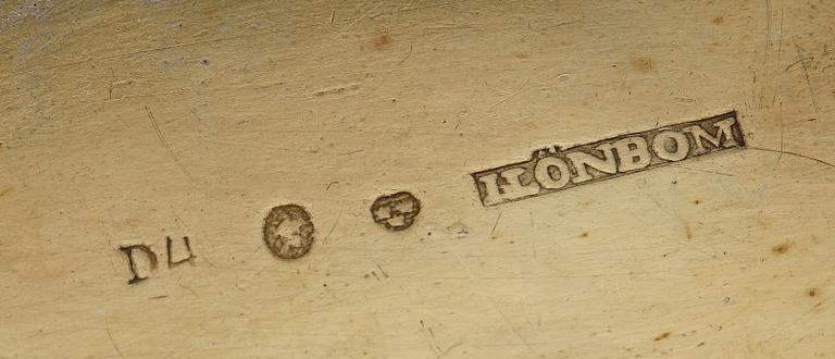 SNUSDOSA, silver, Johan Magnus Lönbom Trosa 1834. Vikt ca 54 gram.