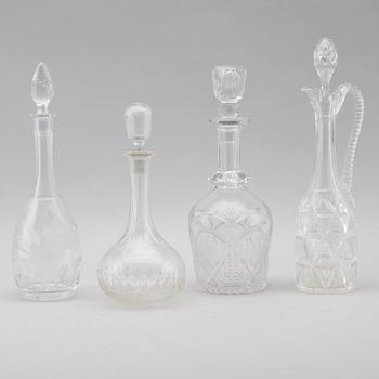 KARAFFER, 4 st, glas, 1900-talets första hälft.