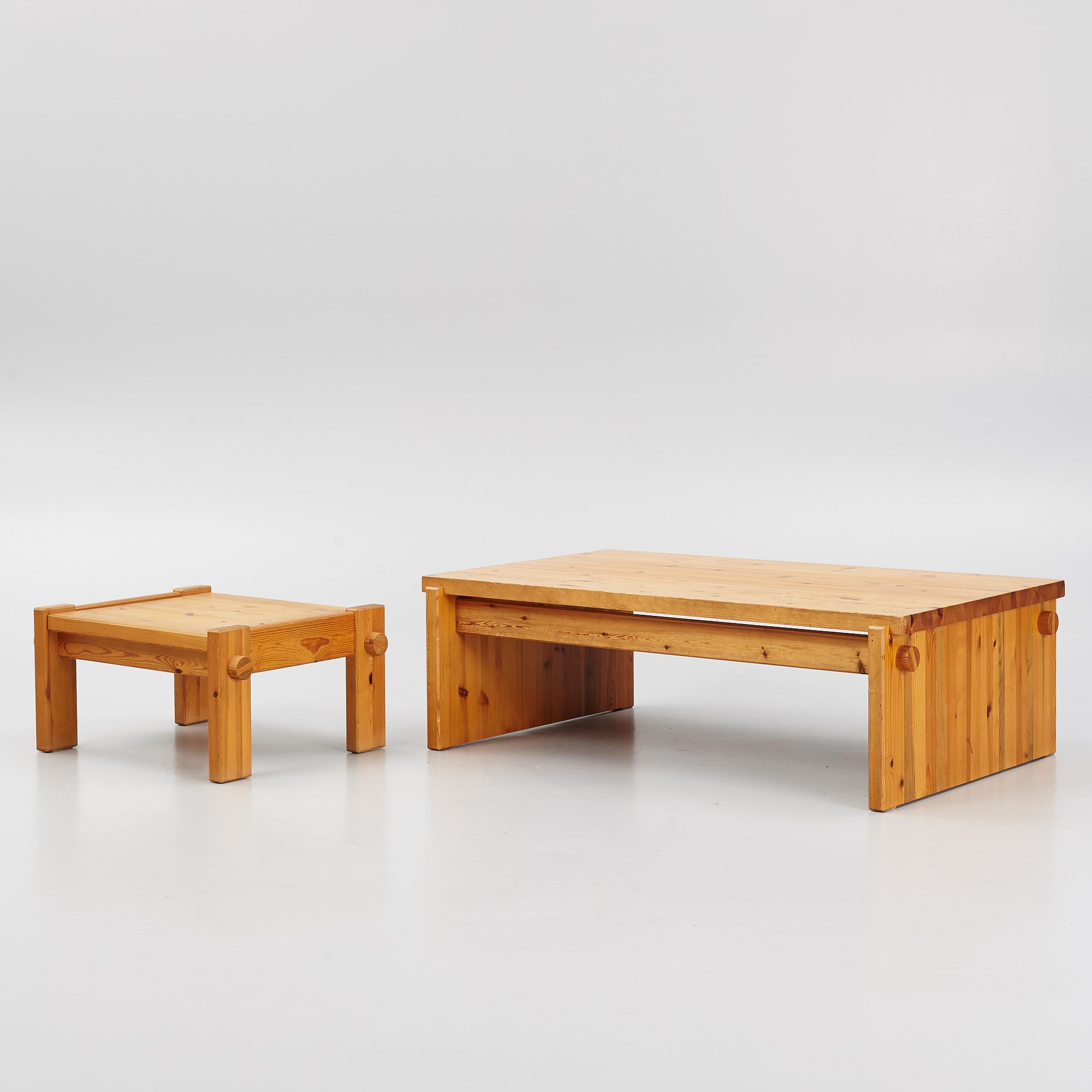Yngve Ekström, two 'Dymling' coffee tables, Swedese, 1970's.
