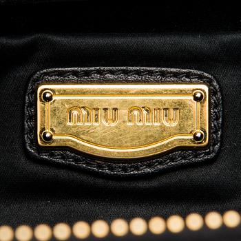 Miu Miu Black Leather Tote Bag.