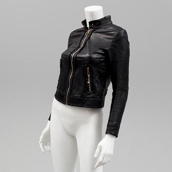 a leather jacket by Gucci, italian size 40.