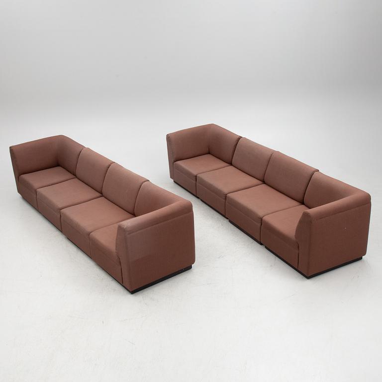 Modulesofa, 8 pieces, JOC Vetlanda, 1970s.