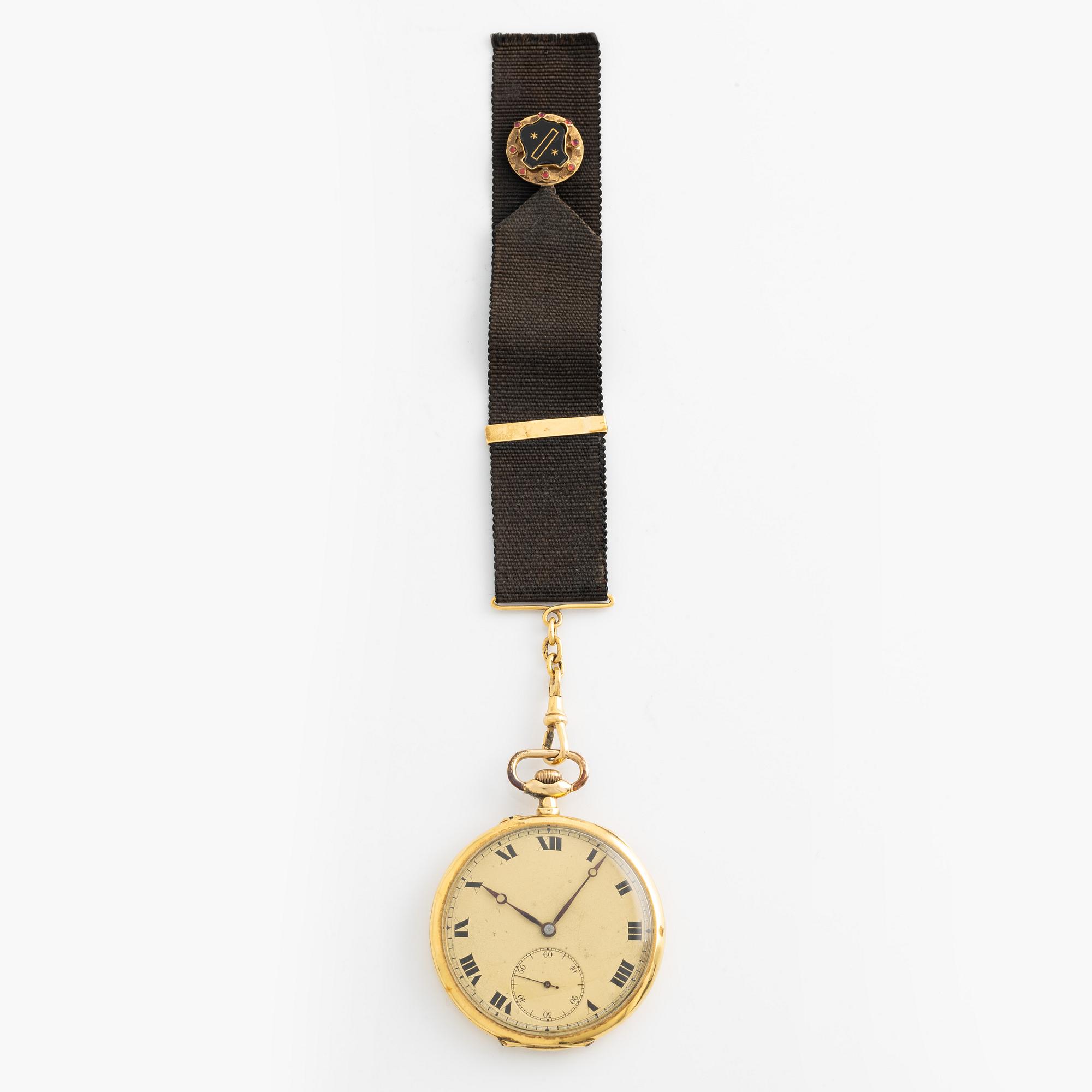 Fickur, 18K guld med Chatelaine, 49,5 mm.