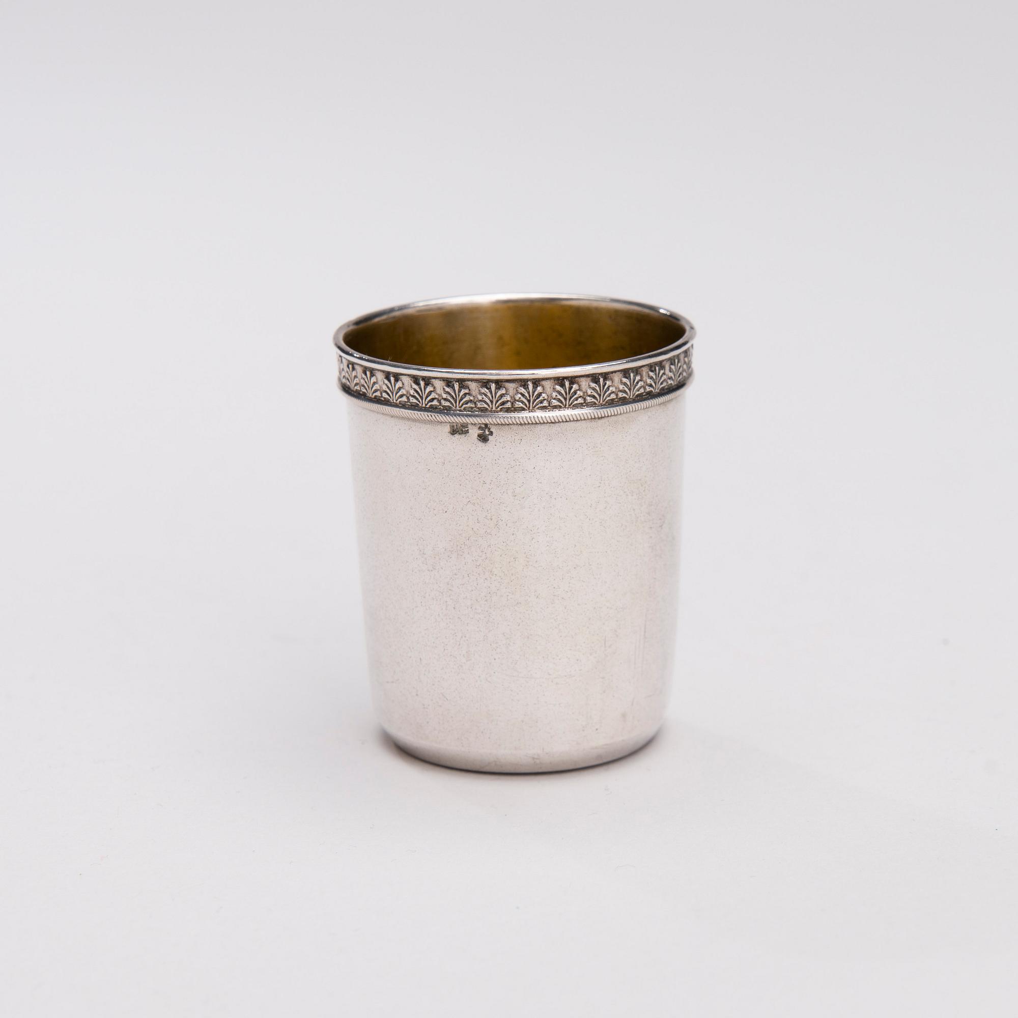BÄGARE, 3 ST, silver, Ryssland 1800-talets slut, totalvikt 100 g.