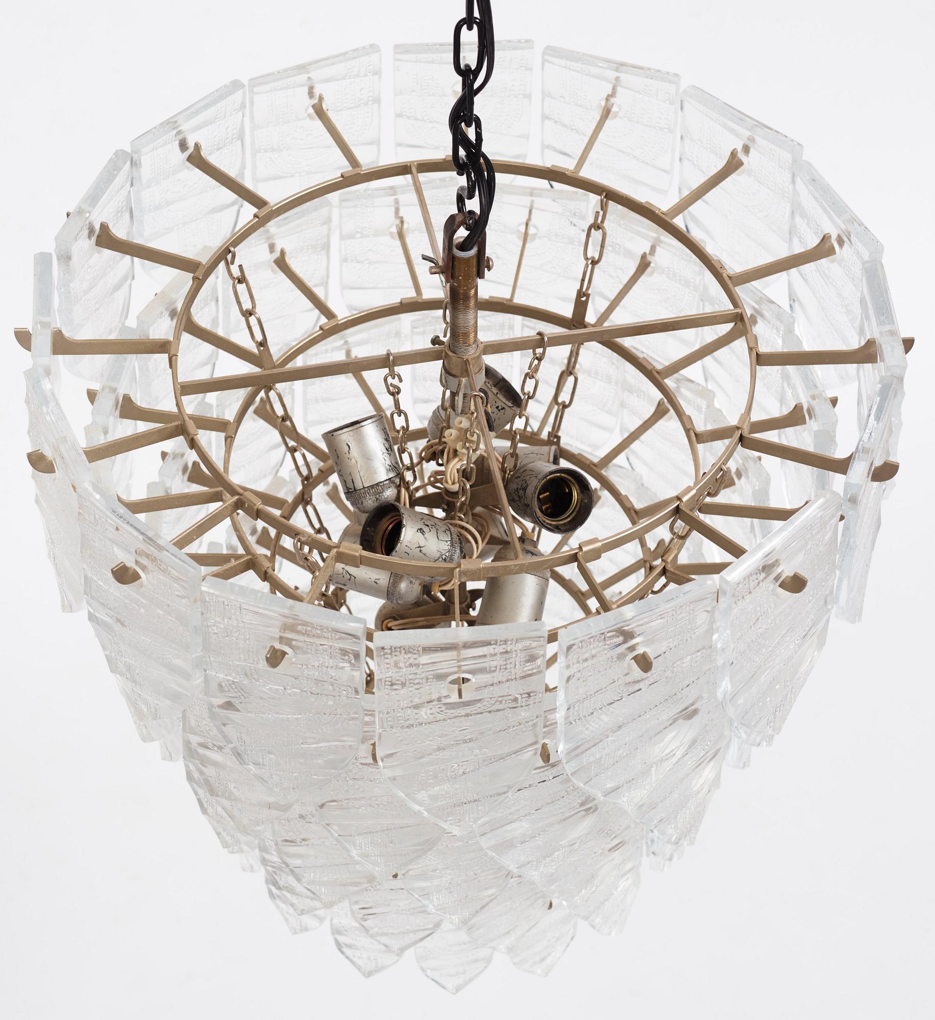 Gunnar Cyrén, ljuskrona, prototyp, Orrefors, 1960-tal.