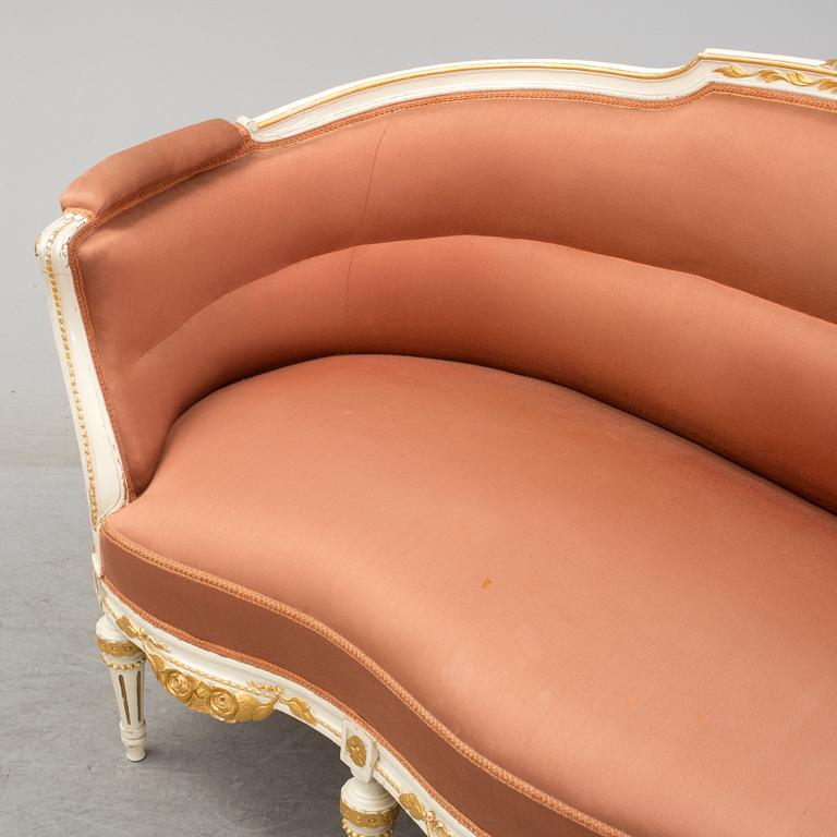 SOFA, gustavian style, Myrstedt & Sterns, Stockholm. Early 20th century. Signed with label.