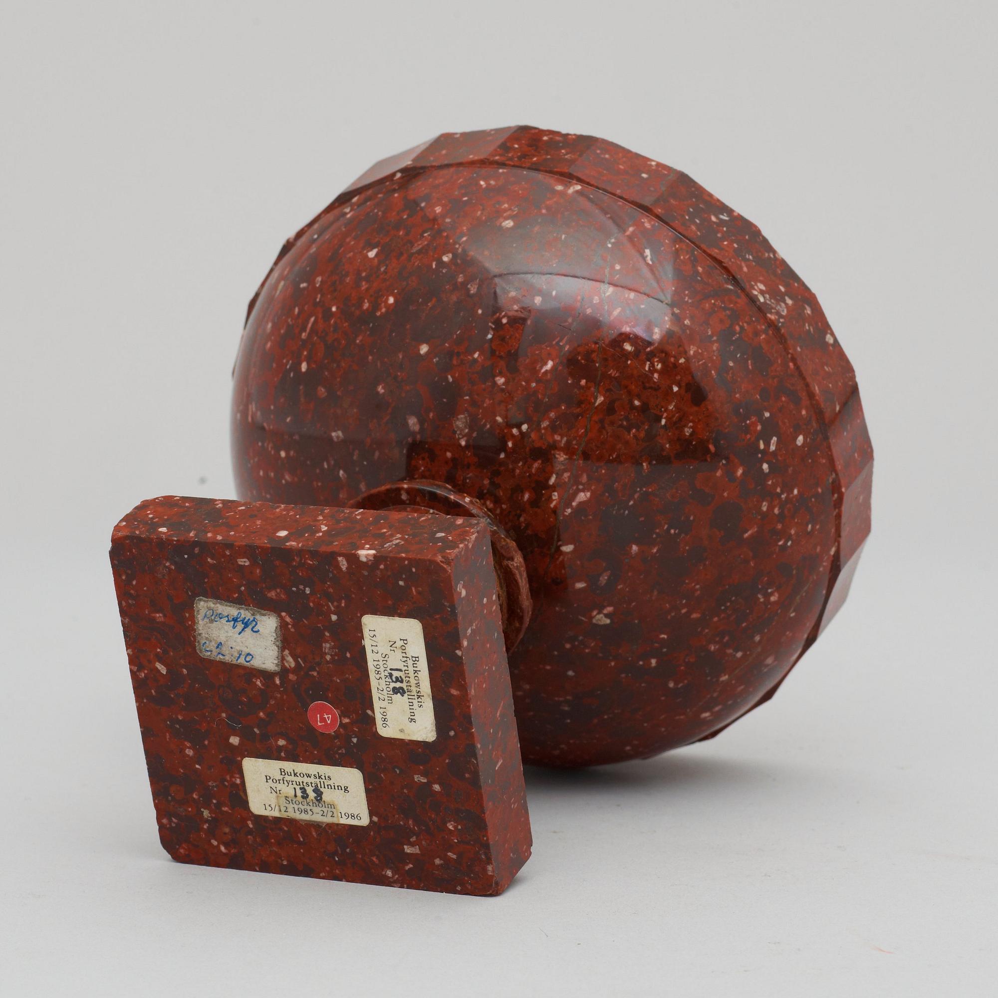 A Swedish Empire 19th century porphyry bowl.