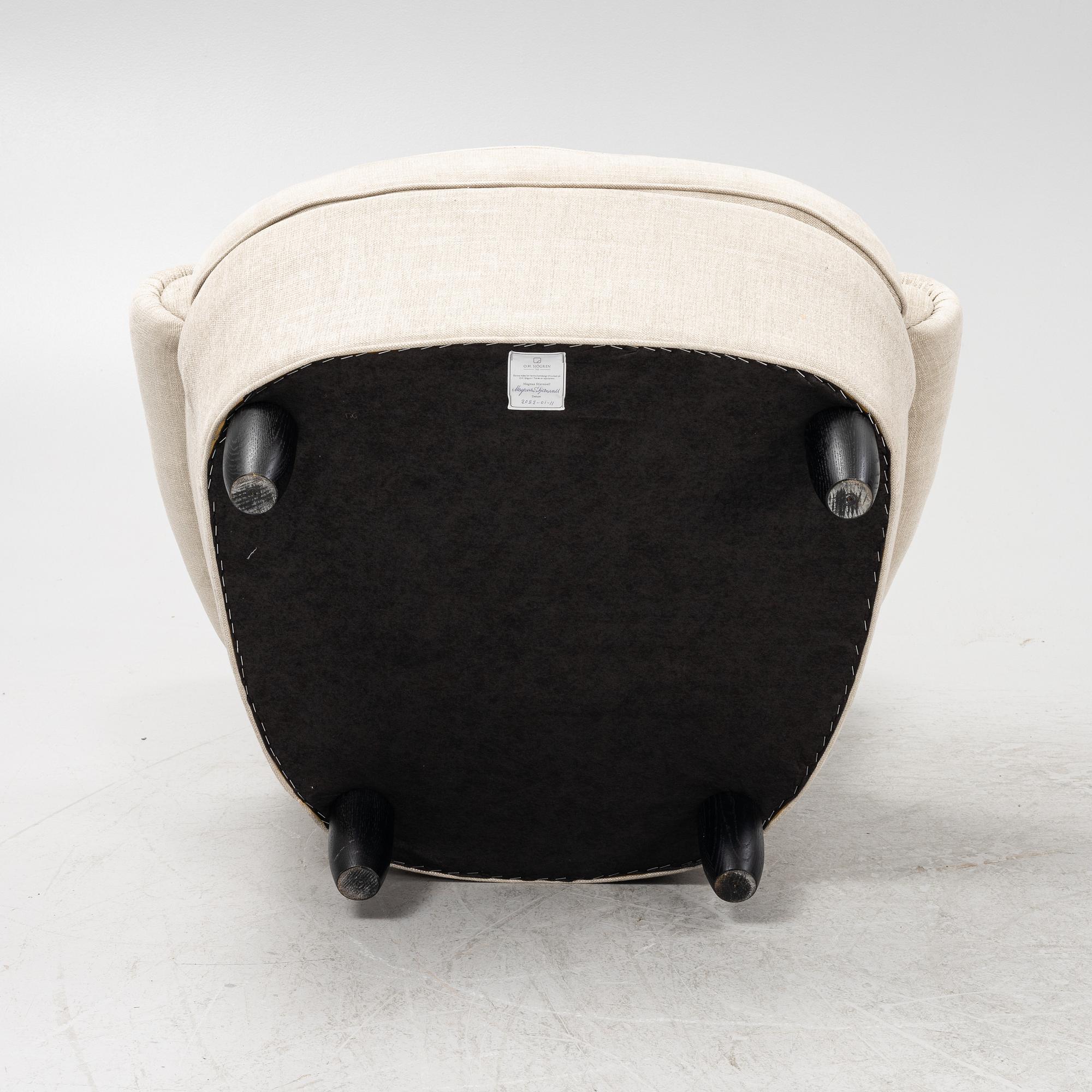 Carl Malmsten, armchair, "Jättepaddan", OH Sjögren, Tranås.