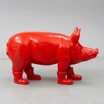 WILLIAM SWEETLOVE, 'Cloned red father pig with boots', signed and numbered 18/50.