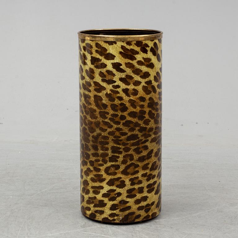 FORNASETTI, a leopard print tin umbrella stand, Milan, Italy.