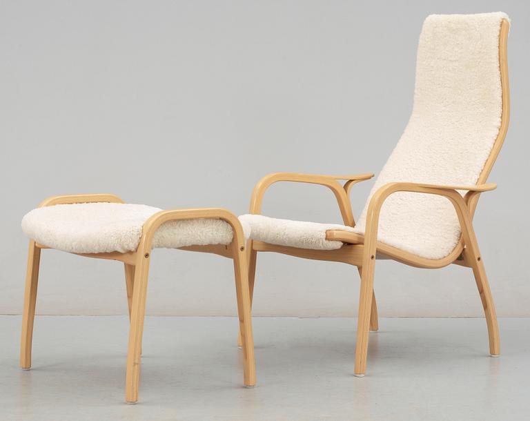 KARMSTOL samt PALL, "Lamino", Yngve Ekström Swedese, 1900-talets slut.