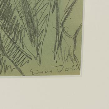 Einar Jolin, pencil drawing, stamped signature Einar Jolin.