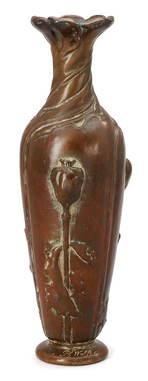 A Philippe Wolfers, bronze vase, 1895.