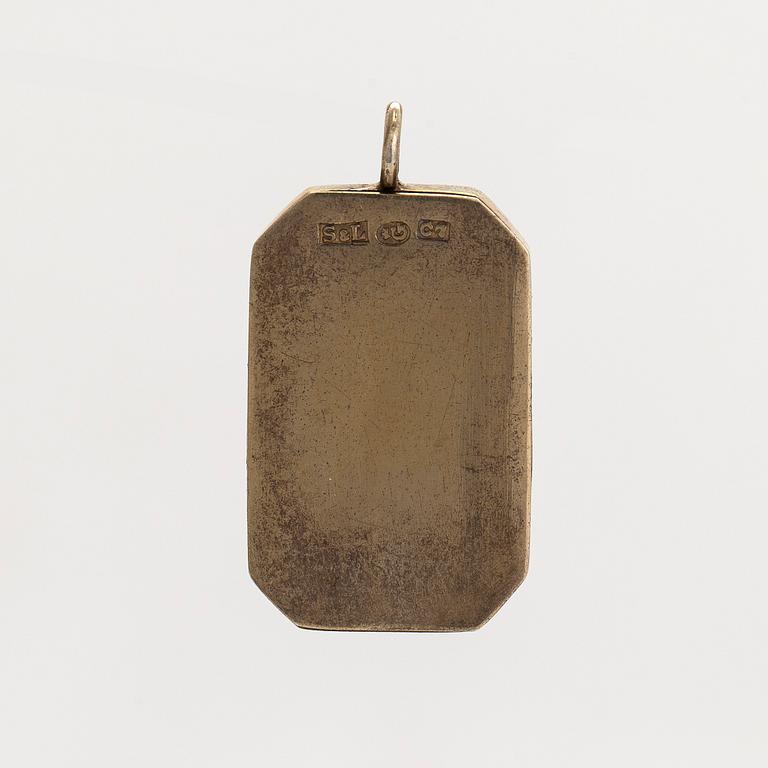 Pendant, silhouette pendant, gilded silver, Swenson & Luhr, Gothenburg 1905.