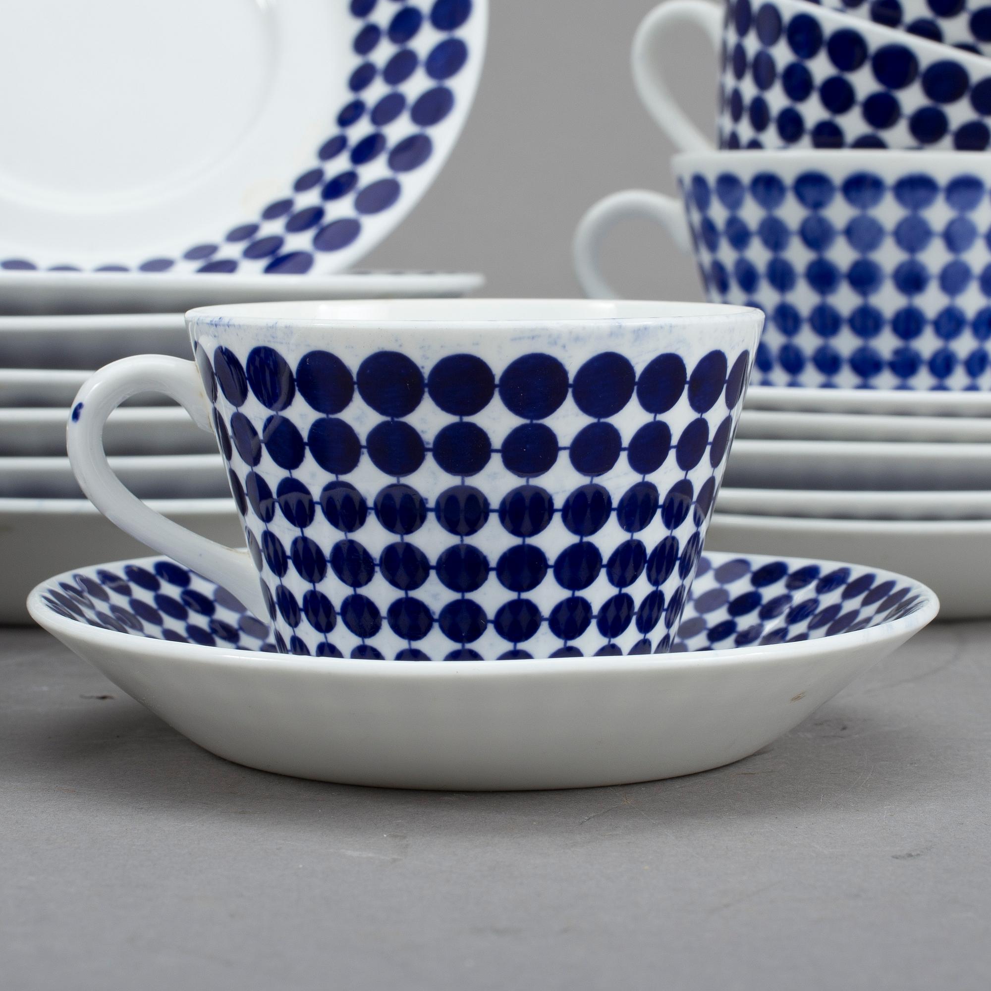 TE-samt KAFFESERVIS, 11 + 1+2, "Adam", Stig Lindberg, Gustavsberg, 1960-tal.
