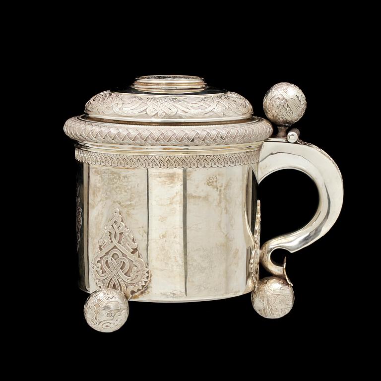 DRYCKESKANNA, silver, trol K Andersson 1900-tal. ca 1750gr.