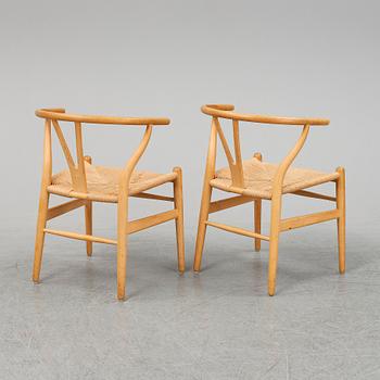 HANS J WEGNER, stolar, 6 st, "CH24" "Y-stolen", Carl Hansen & Son, Odense, Danmark, 1950-tal.